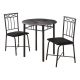 Unbranded Grey Marble with Charcoal Metal 3 Piece Dinning Set HD3065