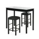 Linon Home Decor Tahoe Black Wood with White and Grey Faux Marble Top 3-Piece Tavern Set THD02819