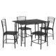 Costway Home Kitchen Table and 4 Chairs with Metal Legs(Set of 5) QD-614-A08