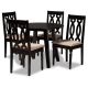 Baxton Studio Heidi 5-Piece Sand and Dark Brown Dining Set 1729733-10896HD