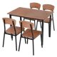 HOMCOM 5-Piece Dark Walnut Counter Height Dining Table Set with Contemporary Classic Design 835-084