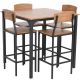 HOMCOM 5-Piece Walnut Counter-Height Dining Table Set with Footrests and Metal Legs 835-210