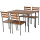 HOMCOM 5-Piece Brown Counter-Height Dining Table Set with 4-Chairs and 1-Table 835-211V80BN