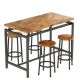 mieres Eureka 5-Piece Industrial Brown Rectangle Wood Top Dining Set, Home Kitchen Counter Height Dining Set QTW36835410