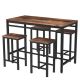 mieres Chumbley 5-Piece Rectangle Wood Top Distressed Brown Dining Table Set for Small Spaces WING36836022