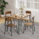 VECELO 5-Piece Dining Table Set, Rectangular Kitchen Table & Chairs, Dining Table Set w/Metal Frame, 1 Table & 4 Chairs Set KHD-MX-TC10