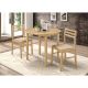 Coaster Bucknell 3-Piece Round Natural and Beige Wood Top Dining Room Set with Drop Leaf Seats 2 130006