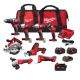 Milwaukee M18 18V Lithium-Ion Cordless Combo Kit (8-Tool) with (4) Batteries, Charger and (2) Tool Bags 2696-28-48-11-1850