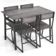 Costway 5-Piece Grey Wood Top Dining Table Set Industrial Rectangular Kitchen Table with 4-Chairs HCST00200