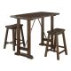 Lazzara Yannis 3-Piece Brown Cherry Finish Wood Top Bar Table Set Seats 2 5686-32