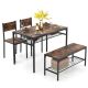 Costway 4-Piece Rectangle Brown Wood Top Dining Room Set Seats 4 HCST00655