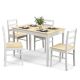 Costway 5-Piece Rectangle Natural Wood Top Dining Room Set Set Seats 4 HCST01698