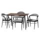 Baxton Studio Orrin 5-Piece Grey and Dark Brown MDF Wood Top Dining Set 2471380013803HD