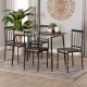 Baxton Studio Nevan 5-Piece Brown and Black MDF Top Dining Set 248-13807-HD