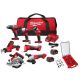 Milwaukee M18 18V Lith-Ion Cordless Combo Kit 7-Tool w/2-Batteries, Charger & SHOCKWAVE Screw Driver Bit Set (100-Piece) 2695-27SH-48-32-4082