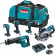 Makita 40-Volt max XGT Brushless Cordless 5-piece Combo Kit (Hammer Drill/Impact/Recip Saw/Circular Saw/Flashlight) 4.0Ah GT500M