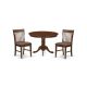 East West Furniture 3-Piece Mahogany Finish Solid Wood Top - Dining Room Set - Seats 4 HLNO3-MAH-C-440-HD