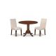 East West Furniture 3-Piece Mahogany Finish Solid Wood Top-Round Dining Room Set with Dropleaf-Seats 4 DLDR3-MAH-01-440-HD