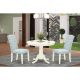 East West Furniture 3-Piece Linen White Finish Solid Wood Top - Round Dining Room Set - Seats 4 ANCE3-LWH-15-440-HD