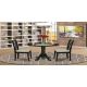 East West Furniture 3-Piece Black Finish Solid Wood Top-Round Dining Room Set with Dropleaf-Seats 4 DLCL3-BLK-C-440-HD
