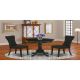 East West Furniture 3-Piece Wirebrushed Black Solid Wood Top - Round Dining Room Set - Seats 4 ANGA3-ABK-24-440-HD