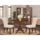 East West Furniture 3-Piece Mahogany Finish Solid Wood Top - Round Dining Room Set - Seats 4 DLGA3-MAH-32-440-HD