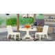 East West Furniture 3-Piece Linen White Finish Solid Wood Top - Round Dining Room Set - Seats 4 ANIP3-LWH-C-440-HD
