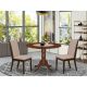 East West Furniture 3-Piece Mahogany Finish Solid Wood Top - Round Dining Room Set - Seats 4 DLLA3-MAH-04-440-HD