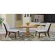 East West Furniture 3-Piece Natural Oil Finish Solid Wood Top - Round Upholstered Dining Room Set - Seats 4 ANLA3-ANA-05-440-HD