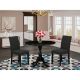 East West Furniture 3-Piece Wirebrushed Black Solid Wood Top - Dining Room Set with Dropleaf (Seats-4) DMAB3-ABK-24-440-HD