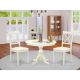 East West Furniture 3-Piece Linen White Finish Solid Wood Top - Dining Room Set - Seats 4 HBBO3-LWH-C-440-HD