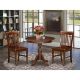 East West Furniture 3-Piece Mahogany Finish Solid Wood Top - Dining Room Set - Seats 4 AMNF3-MAH-W-440-HD