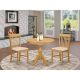 East West Furniture 3-Piece Natural Oak Finish Solid Wood Top - Dining Room Set - Seats 4 AMNF3-OAK-C-440-HD