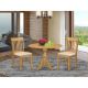 East West Furniture 3-Piece Natural Oak Finish Solid Wood Top - Dining Room Set - Seats 4 DMNF3-OAK-C-440-HD