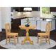 East West Furniture 3-Piece Natural Oak Finish Solid Wood Top - Dining Room Set - Seats 4 ESNF3-OAK-W-440-HD