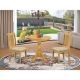 East West Furniture 3-Piece Natural Oak Finish Solid Wood Top - Dining Room Set - Seats 4 ESPO3-OAK-C-440-HD