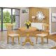 East West Furniture 3-Piece Natural Oak Finish Solid Wood Top - Dining Room Set - Seats 4 AMPO3-OAK-C-440-HD