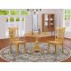 East West Furniture 3-Piece Natural Oak Finish Solid Wood Top - Dining Room Set - Seats 4 DMPO3-OAK-W-440-HD