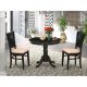 East West Furniture 3-Piece Black Finish Solid Wood Top - Dining Room Set - Seats 4 ANVA3-BLK-C-440-HD