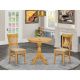 East West Furniture 3-Piece Natural Oak Finish Solid Wood Top - Dining Room Set - Seats-4 ESVA3-OAK-C-440-HD