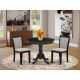 East West Furniture 3-Piece Wirebrushed Black Solid Wood Top - Dining Room Set - Seats-4 ANMZ3-AB6-06-440-HD