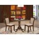 East West Furniture 3-Piece Antique Walnut Solid Wood Top - Dining Room Set with Dropleaf - Seats-4 DLMZ3-AWN-04-440-HD