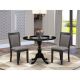 East West Furniture 3-Piece Wirebrushed Black Solid Wood Top - Dining Room Set with Dropleaf - Seats-4 DMMZ3-AB6-50-440-HD