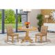 East West Furniture 3-Piece Natural Oak Finish Solid Wood Top - Round Dining Room Set - Seats 4 ANAS3-OAK-28-440-HD