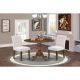 East West Furniture 3-Piece Antique Walnut Finish Solid Wood Top-Round Dining Room Set with Dropleaf- Seats-4 DLAS3-AWA-08-440-HD