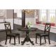 East West Furniture 3-Piece Round Cappuccino Finish Solid Wood Top Dining Table with 2 Chairs with Lattice Back ANBO3-CAP-LC-440-HD