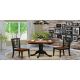 East West Furniture 3-Piece Round Black Finish Solid Wood Top Dining Table with 2 Chairs with Lattice Back ANNI3-BLK-W-440-HD