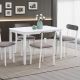 Acme Furniture Fidelity 5-Piece Rectangle Brown Linen and White Finish Wood Top Bar Table Set Dining Room Set Seats 4 DN02985