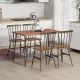 Gymax 5PCS Dining Table Set for 4 Rectangular Kitchen Table & 4 Chairs w/ Metal Frame Walnut GYM14332