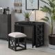 Lazzara Arin Black 3-Piece Pack Desks with Stool Set 4998BLK